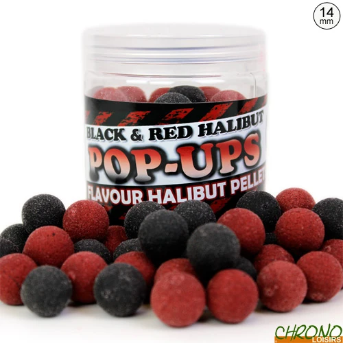 Pop Ups Pro Elite Baits Black & Red Halibut 14mm 250ml 3 Pop Ups Pro Elite Baits Black & Red Halibut 14mm 250ml