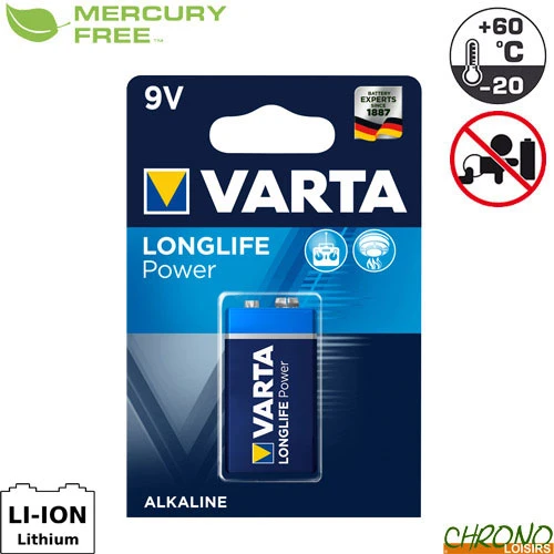 Pile Varta Longlife Power 6LR61 9V 3 Pile Varta Longlife Power 6LR61 9V