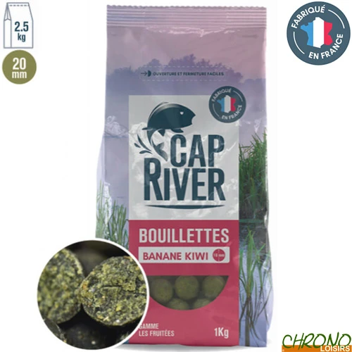 Bouillettes Cap River Banane Kiwi 20mm 2.5kg 3 Bouillettes Cap River Banane Kiwi 20mm 2.5kg