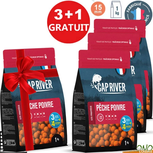 Bouillettes Cap River Peche Poivre 15mm 1kg (x3) 3 Bouillettes Cap River Peche Poivre 15mm 1kg (x3)