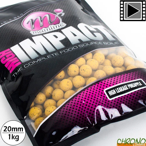 Bouillettes Mainline High Impact High Leakage Pineapple 20mm 1kg 3 Bouillettes Mainline High Impact High Leakage Pineapple 20mm 1kg