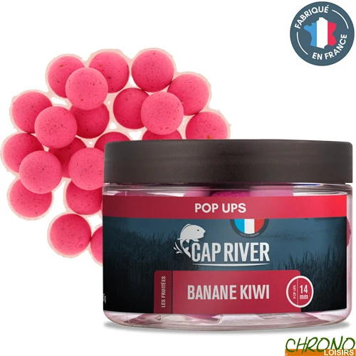 Pop Ups Cap River Banane Kiwi 14mm 40g 3 Pop Ups Cap River Banane Kiwi 14mm 40g