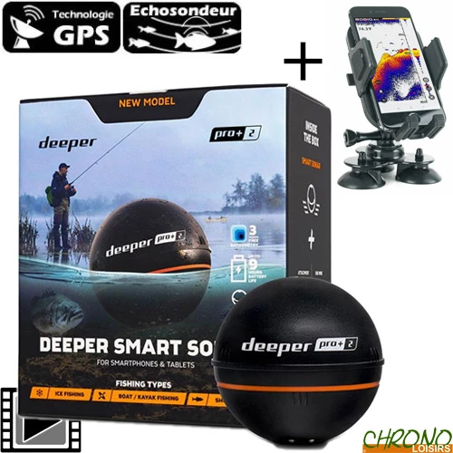 Sondeur GPS Deeper Smart Sonar PRO+ V2 + Support Ecran 3 Sondeur GPS Deeper Smart Sonar PRO+ V2 + Support Ecran