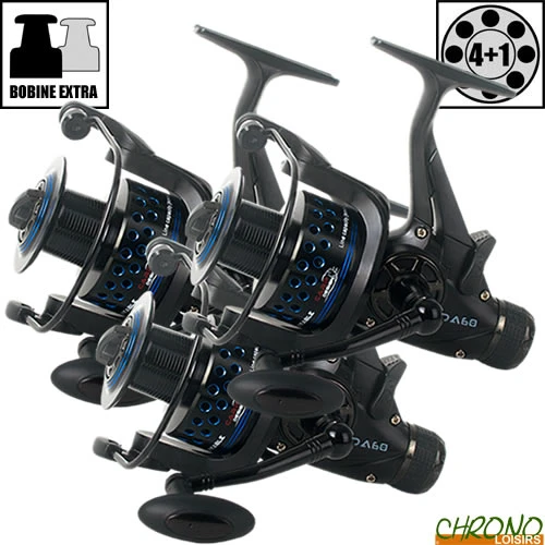 Moulinet Carp Design Débrayable DA60 Grey & Blue (les 3) 3 Moulinet Carp Design Débrayable DA60 Grey & Blue (les 3)